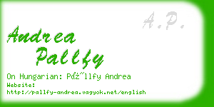 andrea pallfy business card